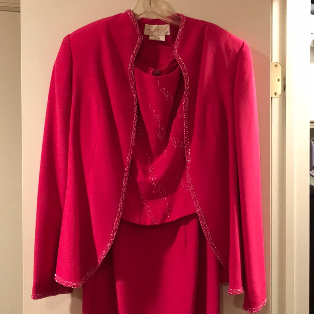 Magenta beaded gown